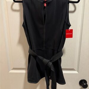 SPANX Black Sleeveless Top with Belt